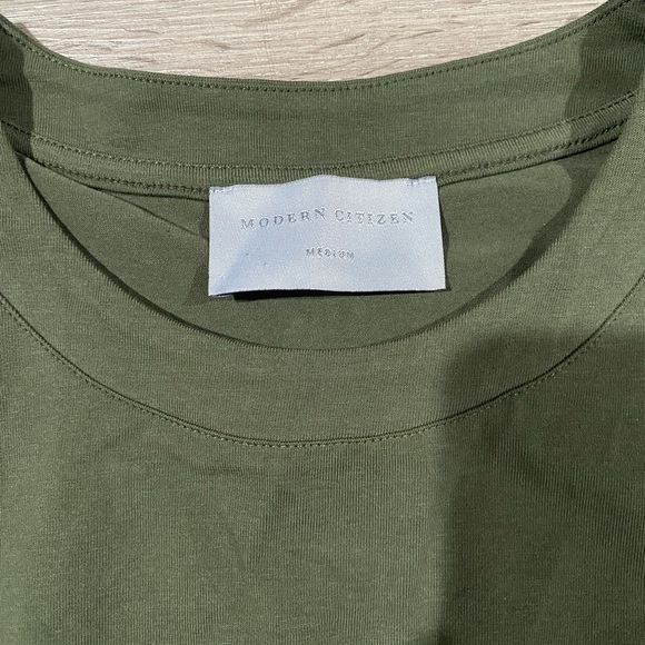 Modern Citizen Olive Green T-Shirt Wrap Skirt Dress Medium - Picture 4 of 6